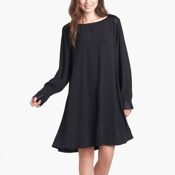 NWT Eileen Fisher Tuxedo Bateau Stretch Silk Dress - Picture 3 of 3